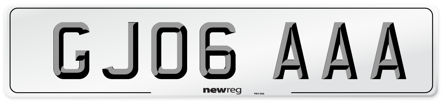 GJ06 AAA Number Plate from New Reg